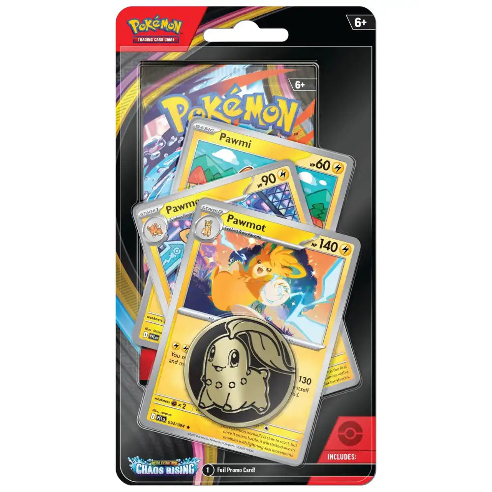 Chaos Rising – Premium Checklane Blister – Pawmot – englisches Pokémon TCG Produkt