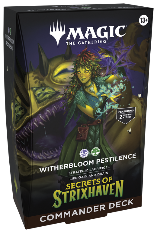 Magic: The Gathering Secrets of Strixhaven Commander Deck Witherbloom Pestilence (OVP) – versiegelte Originalverpackung