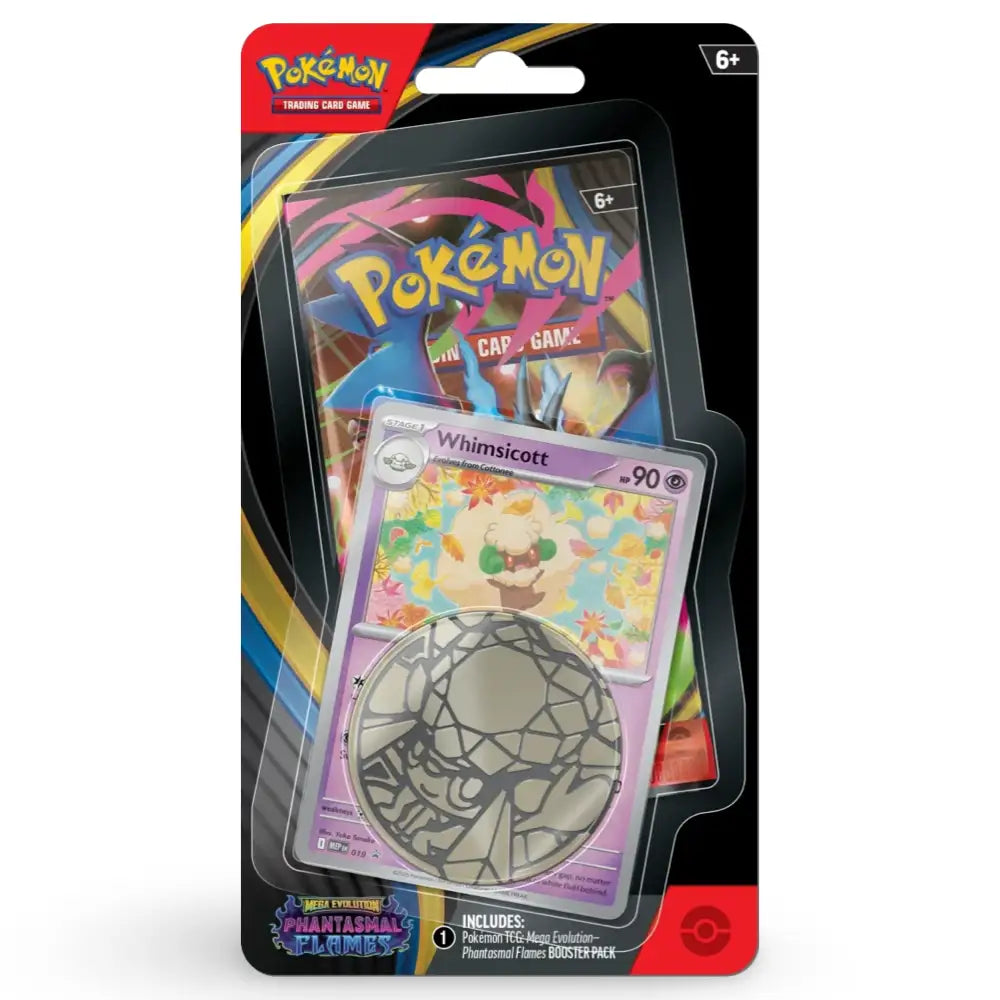 Phantasmal Flames – Checklane Blister – Whimsicott – englisches Pokémon TCG Produkt