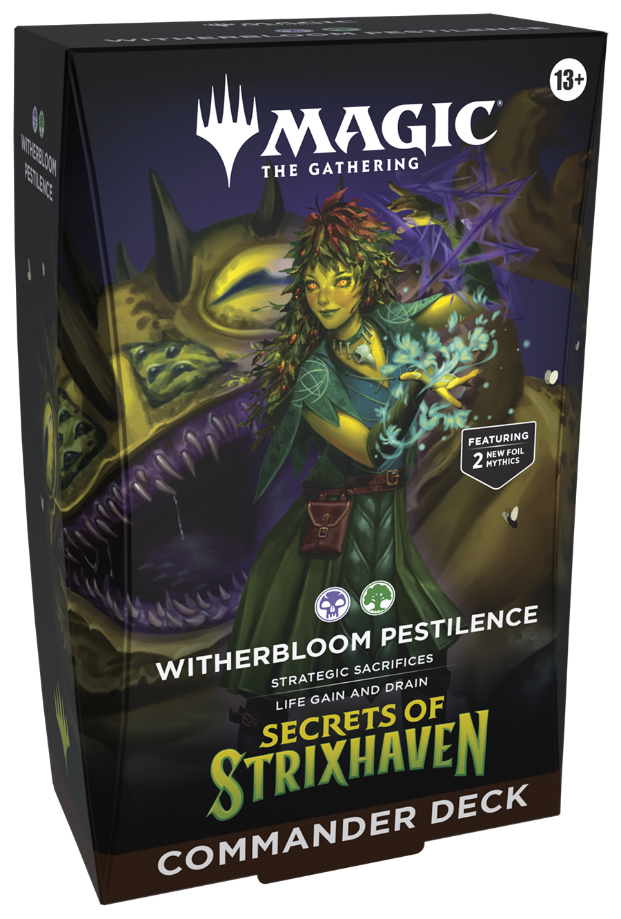 Magic: The Gathering Secrets of Strixhaven Commander Deck Witherbloom Pestilence (OVP) – versiegelte Originalverpackung