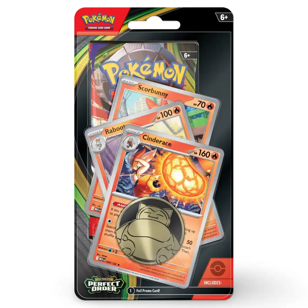 Perfect Order – Premium Checklane Blister – Cinderace – englisches Pokémon TCG Produkt
