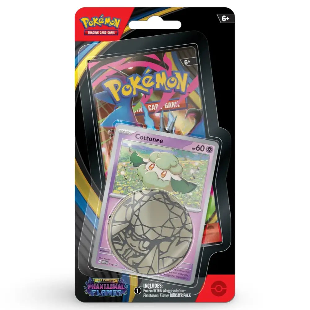 Phantasmal Flames – Checklane Blister – Cottonee – englisches Pokémon TCG Produkt